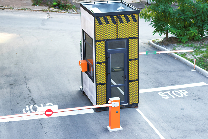 barrier, automatic security pass. checkpoint for cars.