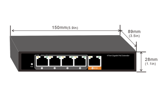 DCN 4ch 10/100/1000M High Power PoE Extender, DCN-PE-4P - Image 2